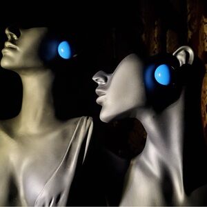 Sapphire Blue Ball-Shaped Large Silver Stud Earrings